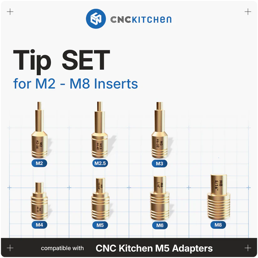 CNC Kitchen Installation Tips SET for M2-M8 Inserts