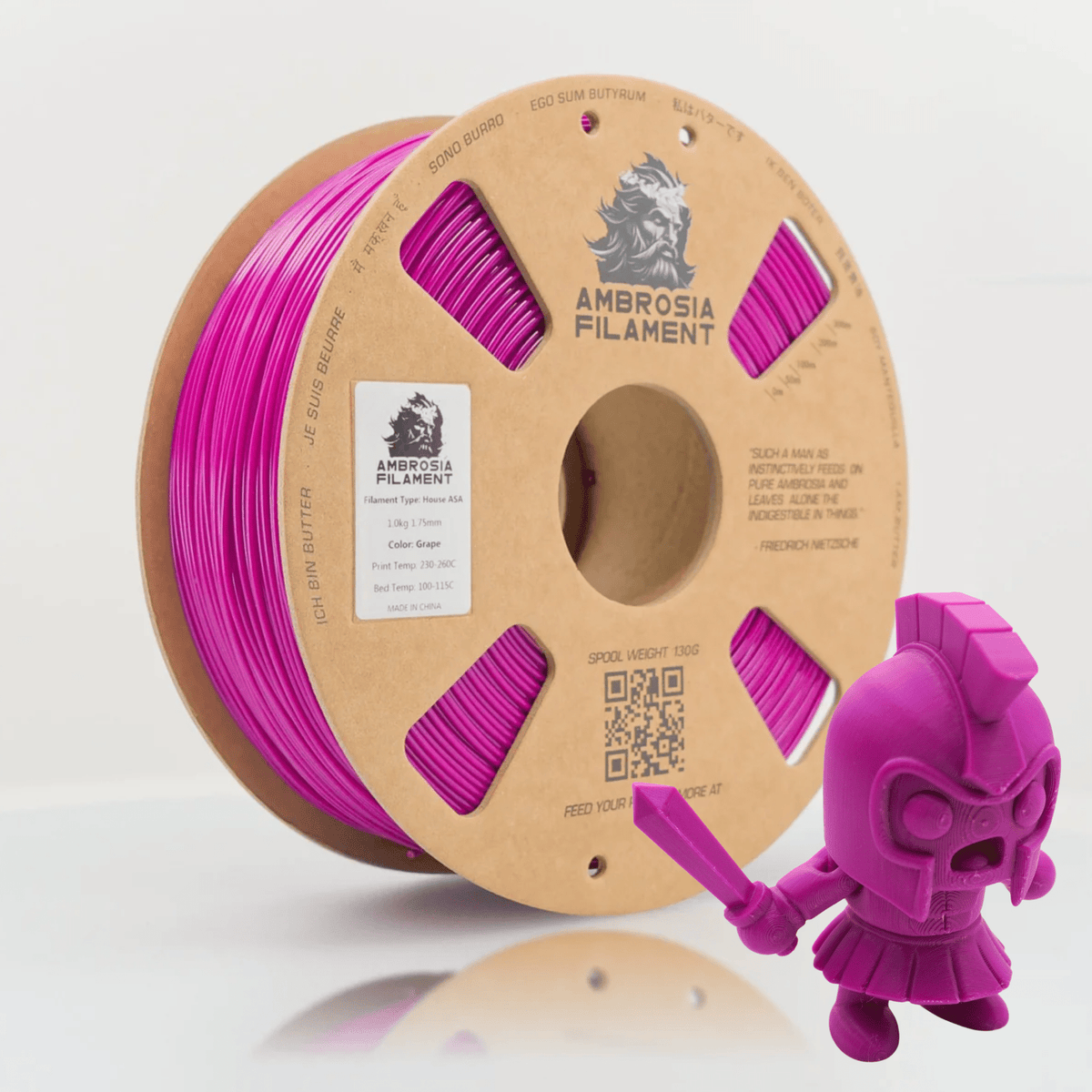 AMBROSIA ASA Filament of the Gods - 1KG Bambu AMS Friendly Cardboard Spools Premium 3D Printing Filament House ASA