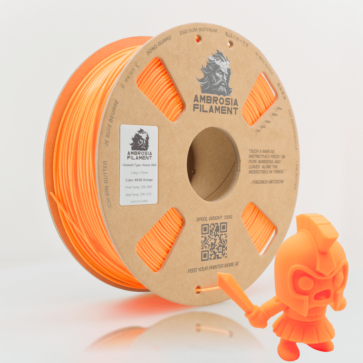 AMBROSIA ASA Filament of the Gods - 1KG Bambu AMS Friendly Cardboard Spools Premium 3D Printing Filament House ASA