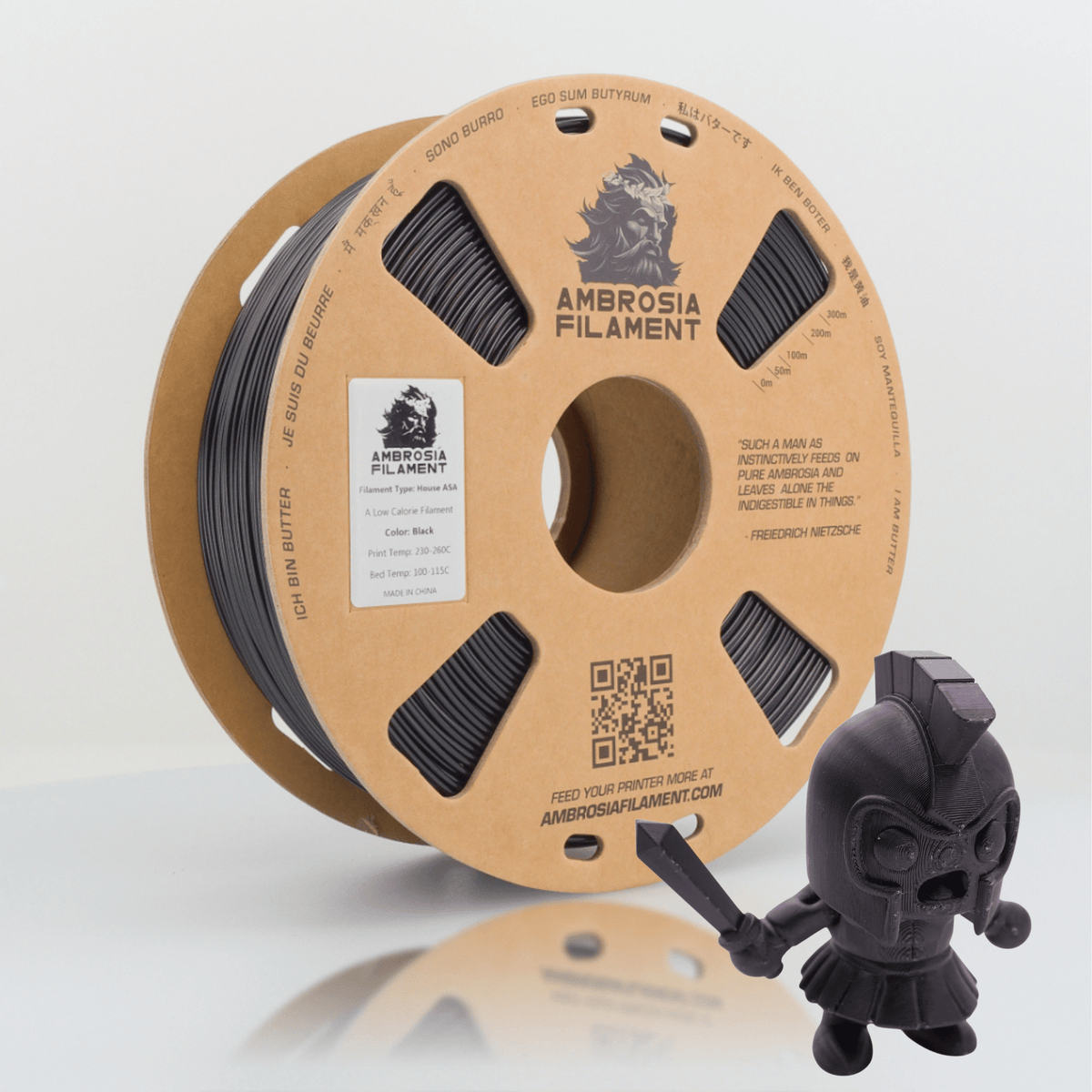 AMBROSIA ASA Filament of the Gods - 1KG Bambu AMS Friendly Cardboard Spools Premium 3D Printing Filament House ASA
