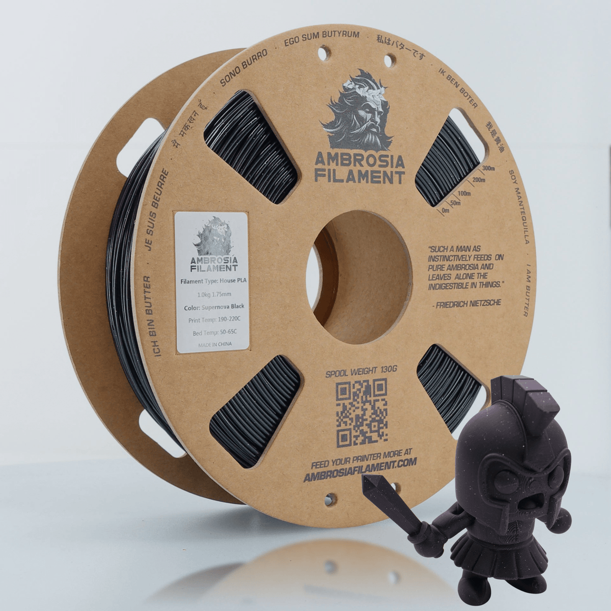 AMBROSIA Galactic (Sparkle) PLA Filament of the Gods - 1KG Bambu AMS Friendly Cardboard Spools Premium 3D Printing Filament