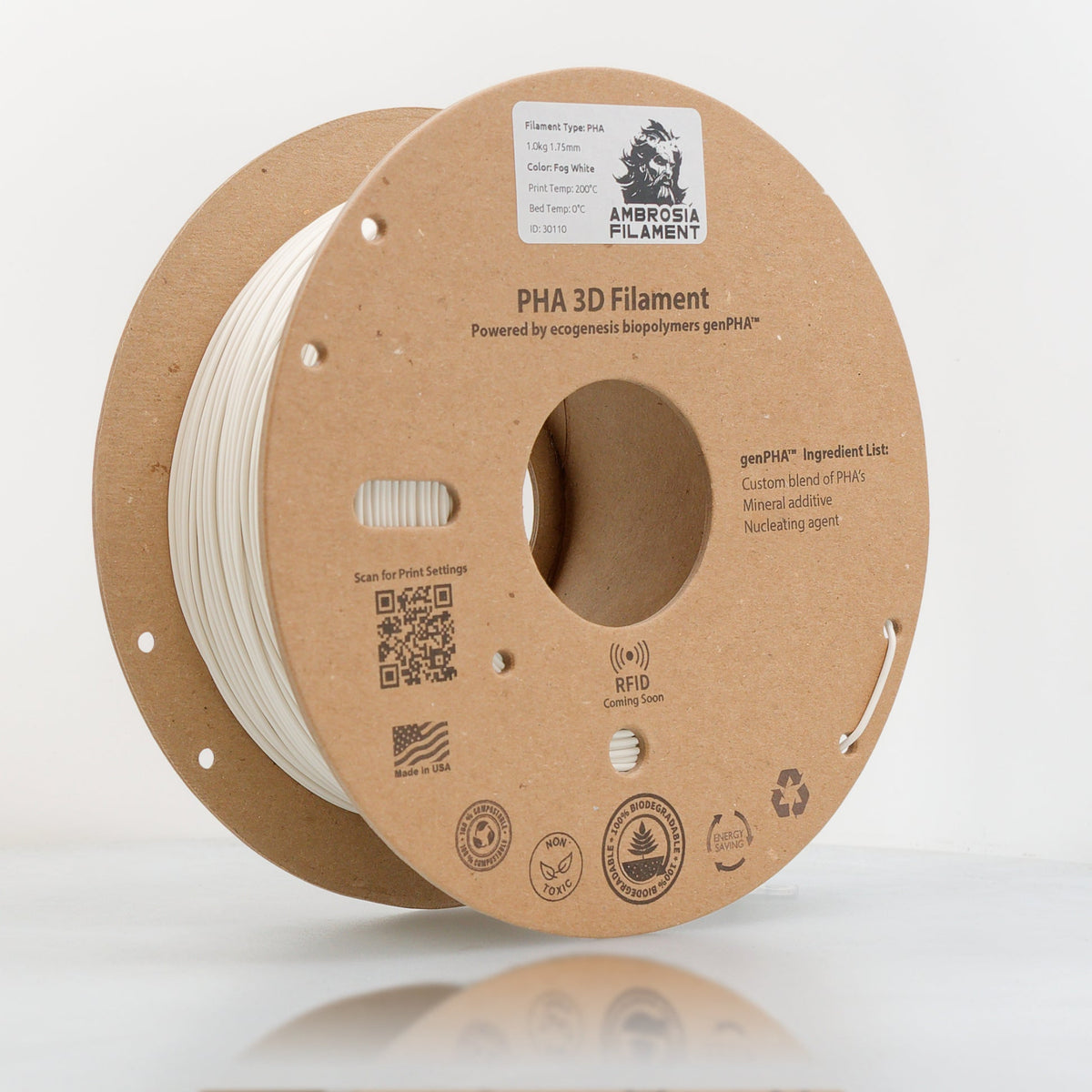 Ambrosia PHA Filament 1KG 1.75mm - Earth Friendly Filament for Everyone