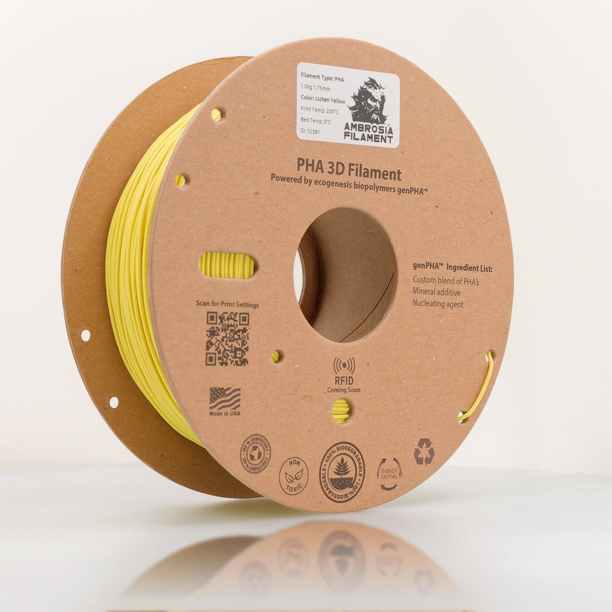 Ambrosia PHA Filament 1KG 1.75mm - Earth Friendly Filament for Everyone
