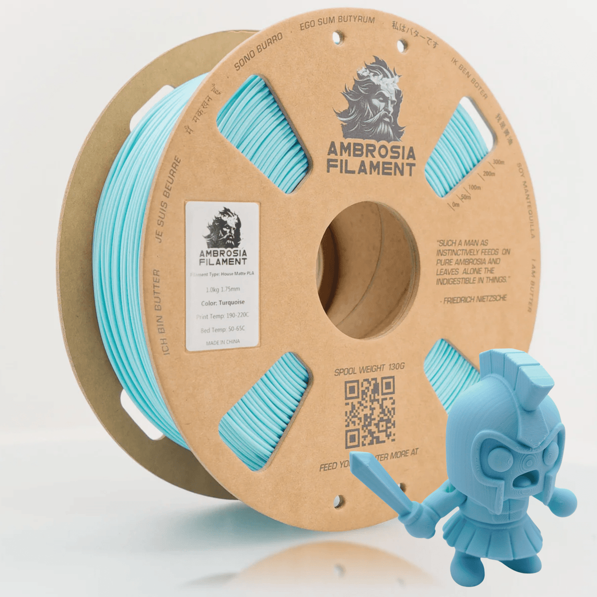 AMBROSIA PLA Filament of the Gods - 1KG Bambu AMS Friendly Cardboard Spools Premium 3D Printing Filament