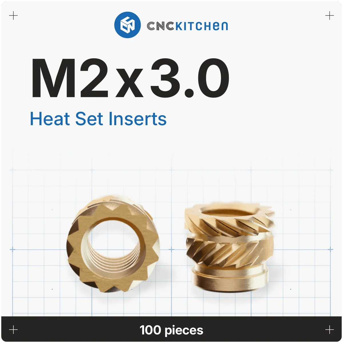 CNC Kitchen Heat Set Inserts (Various Sizes)