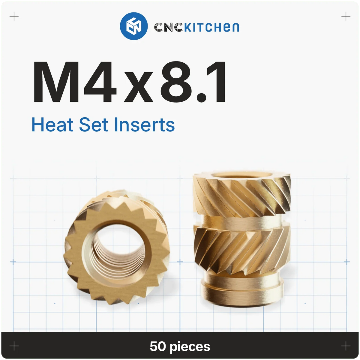 CNC Kitchen Heat Set Inserts (Various Sizes)