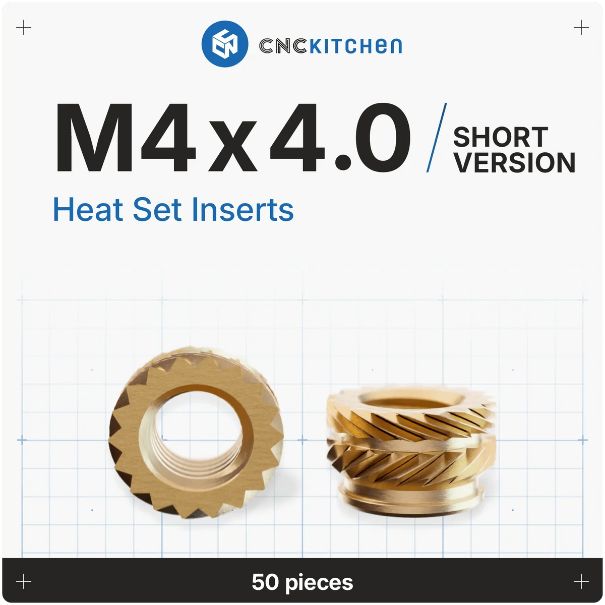 CNC Kitchen Heat Set Inserts (Various Sizes)