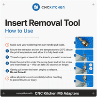 CNC Kitchen Insert Removal Tool for M2, M2.5 and M3 Heat Sets